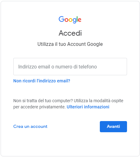 accedi a google gmail