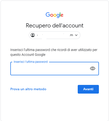 recupero password google gmail